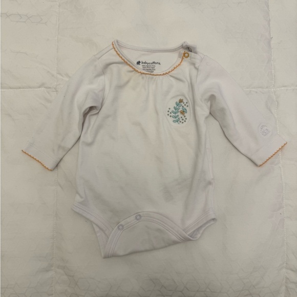 Babycottons Floral Baby Pajama Set - White, Green, Yellow - Picture 4 of 7